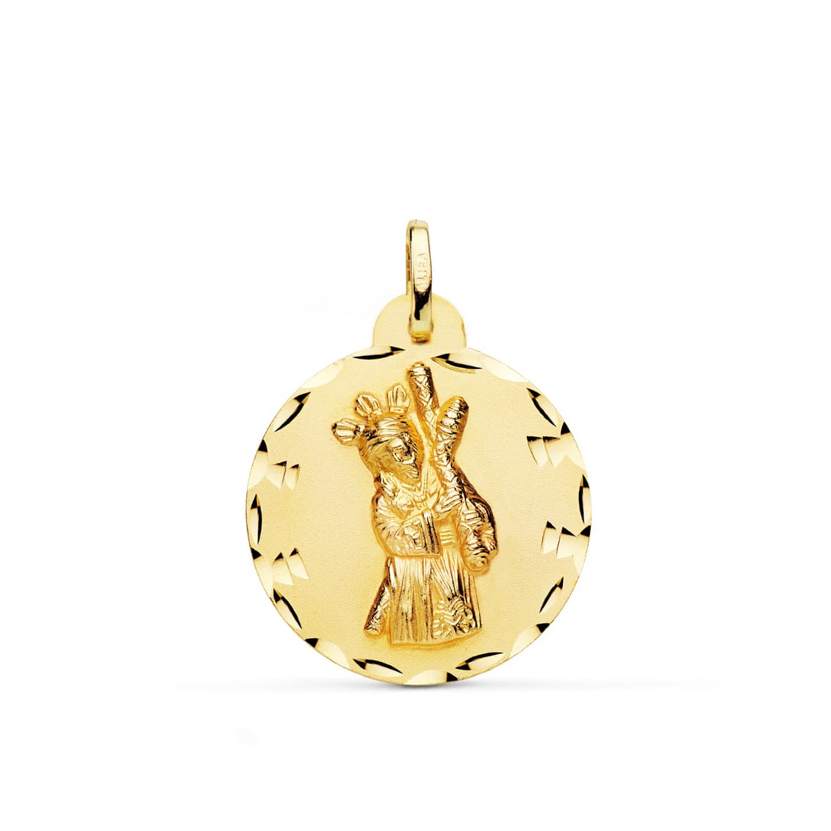 18K MEDALLA ORO AMARILLO GRAN PODER 23 MM