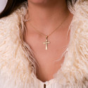 18K CRUZ ORO AMARILLO BRILLO Y MATE SIN CRISTO 33X20 MM 18K CRUZ ORO AMARILLO BRILLO Y MATE SIN CRISTO 33X20 MM