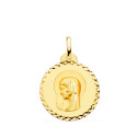 18K MEDALLA ORO AMARILLO VIRGEN MARIA ( REGINA CAELORUM ) TALLA CRUZADA 22 MM