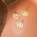 18K MEDALLA ORO AMARILLO MADRE " DIVINA TERNURA " 18 MM