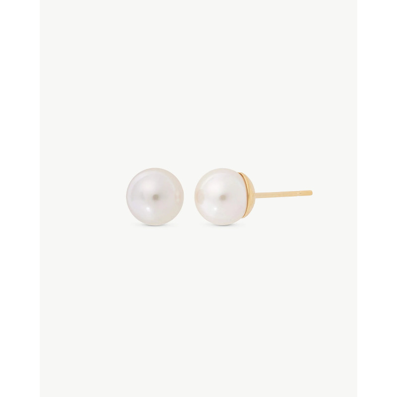 PENDIENTES PERLA MAJORICA DORADO 6MM