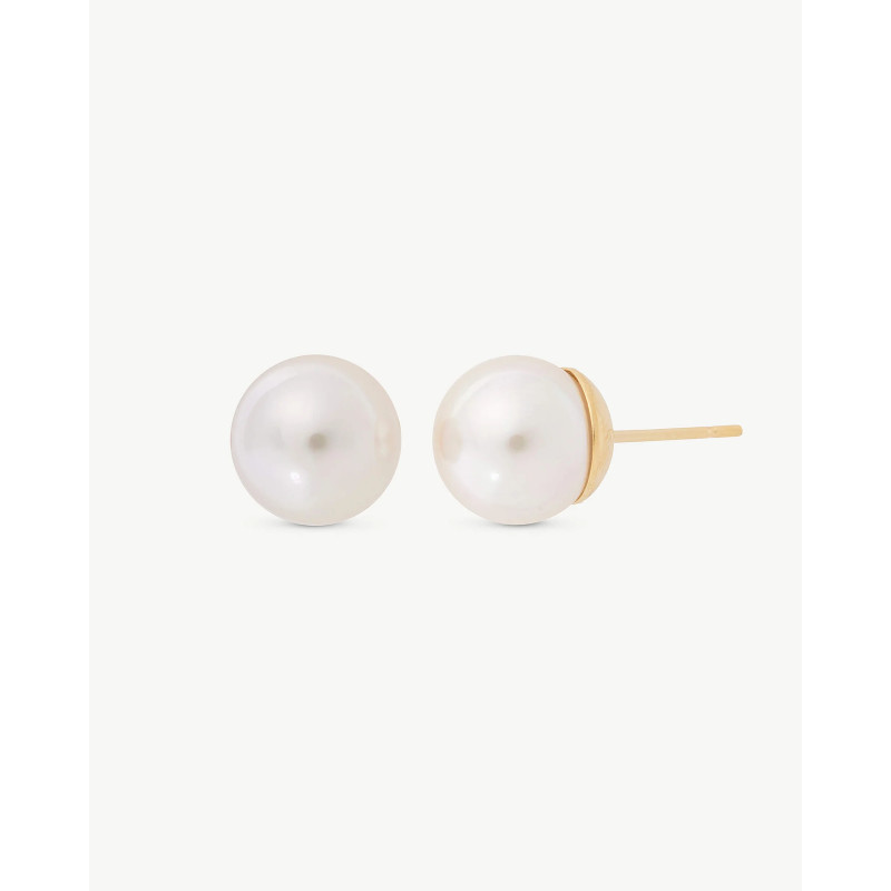 PENDIENTES PERLA MAJORICA DORADO 8MM