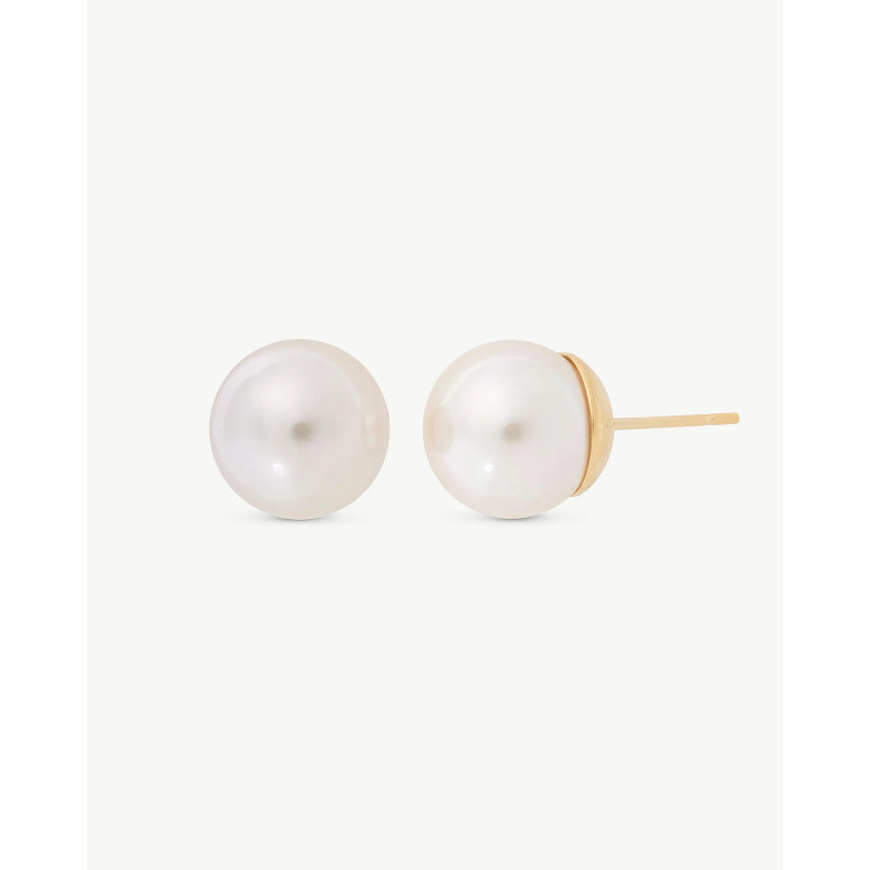 PENDIENTES PERLA MAJORICA DORADO 9MM