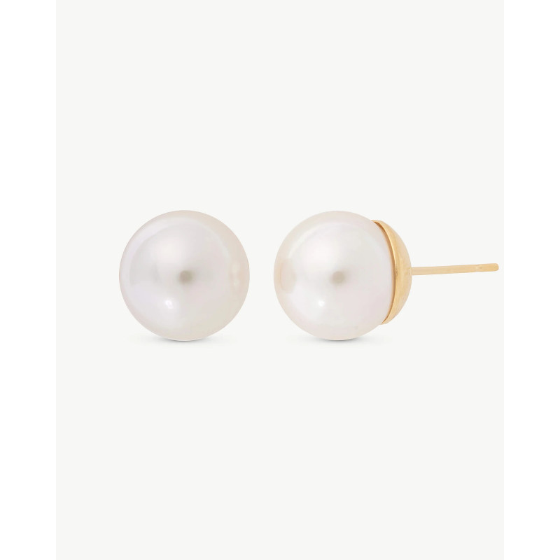 PENDIENTES PERLA MAJORICA DORADO 12MM