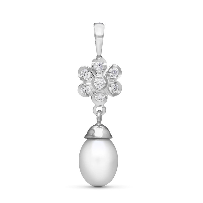18K COLGANTE ORO BLANCO Y PERLA